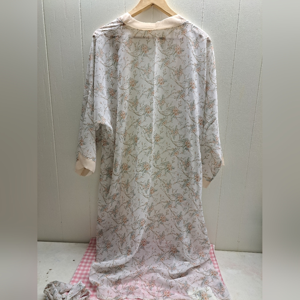 Floral Kimono Robe - Cream - Picture 7 of 7